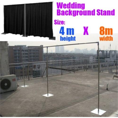 Free Shipping Wedding Stainless Steel Pipe 4M *8M Wedding Backdrop Stand with expandable Rods Backdrop Frame Wedding supply