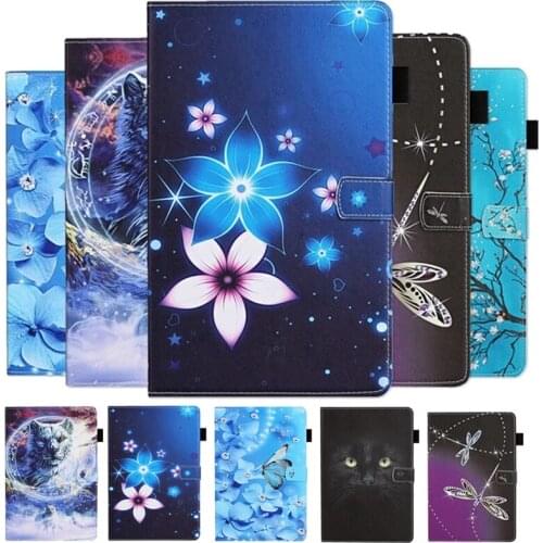 Cards Slots Tablet For Samsung Galaxy Tab A7 Lite 8.7 Case SM-T220 PU Leather Flower Cover For Galaxy Tab A7 Case 10.4 SM-T500