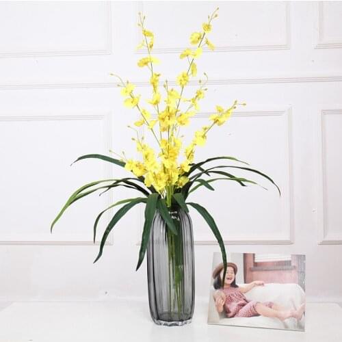 60cm Artificial Plants Fake Flowers gladiolus Leaves bouquet Foliage Bushes Home Office Garden Decor Plastic Greenery Leaf grass