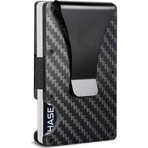 DIENQI Rfid Metal Credit Card Holder Men Tactical lanyards id badge holder Credential Cardholder Case Smart Minimalist Wallet