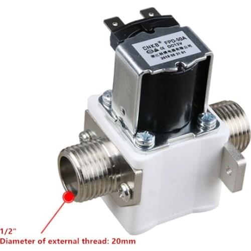 DC12V External Thread 1/2" Electric Solenoid Valve,Inlet Valve With Fixing Screw Hole