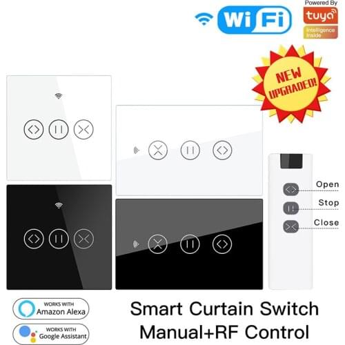 EU US WiFi RF433 Tuya Smart Life Curtain Switch Remote Control Blinds Engine Roller Shutter APP Timer Google Home Aelxa Echo