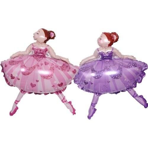 Cartoon Balloon Ballet Girl Balloon Childrens Birthday Party Decoration Dancing Aluminum Film Balloon Wholesale