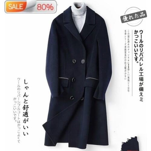 100% Wool Coat Men Long Jacket Casual Double Breasted Mens Overcoats Spring Autumn Abrigo Hombre D-04-YY-M017 B23009