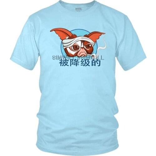 Male Busted Mogwai Gremlins T-Shirt Streetwear 80s Movie Gizmo Tshirt Short Sleeve Hip Hop T Shirt Homme Cotton Tee Gift Idea