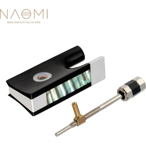 NAOMI Ebony Frog Paris Eye Inlay Abalone Slade Cupronickel Accessories w/ Bow Buttons &Eyelet &Screws Set For 4/4 Violin Bow