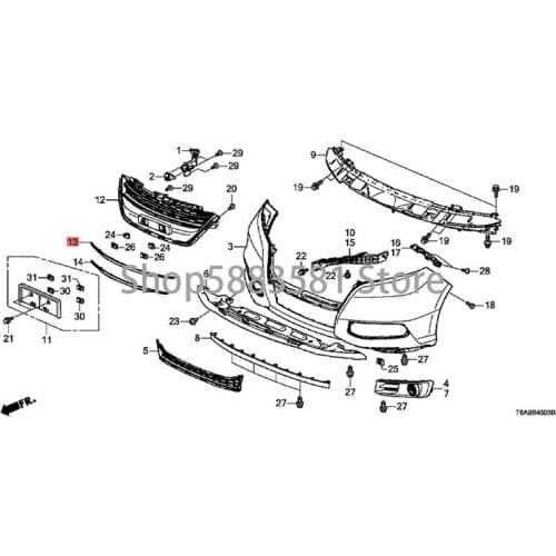 Car front bumper grille trim front bumper ventilation mesh trim hon dao dys sey grid upper trim air inlet strip