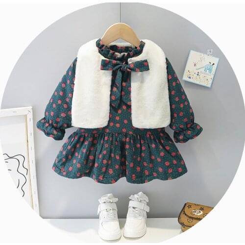 2020 New Autumn And Winter Clothes Girls Warm And Thick Fashion Korean Suits And Velvet Dress Trends