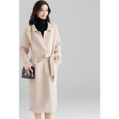 Wool blend coat women cashmere winter female long luxury coats woman winter 2018 female ladies womens blend coat AA4319