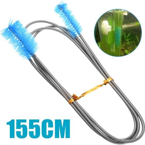155cm Dual Ended Tube Brush Fish Tank Aquarium Pump Filter Pipe Tube Hose Flexible Double Head Brush Cleaning Accessories Tools