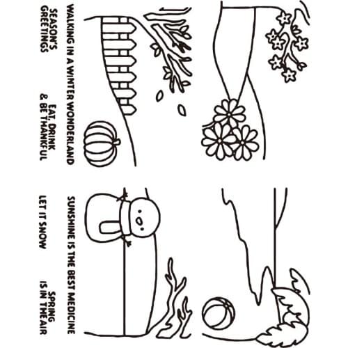 Clear Stamps for Scrapbooking Tampons Transparents Seal Background Stamp Card Making Diy Boy running
