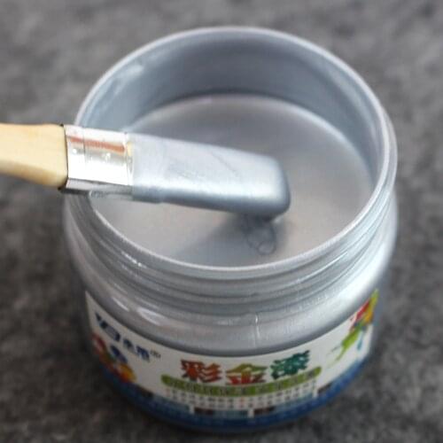 Silver Paint Wood Metal Lacquer Varnish Water-based 100g for Ceramics Furniture Iron Wooden Doors Ha