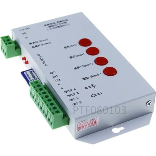 LED T1000S 128 SD Card Pixels Controller,DC5~24V,for WS2801 WS2811 WS2812B LPD6803 LED 2048 strip light lamp
