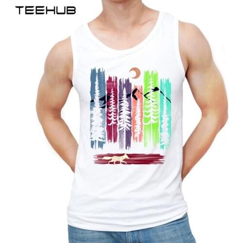 TEEHUB New Fashion Fox Wild Colors Design Men Tank Tops Hipster O-Neck Vest