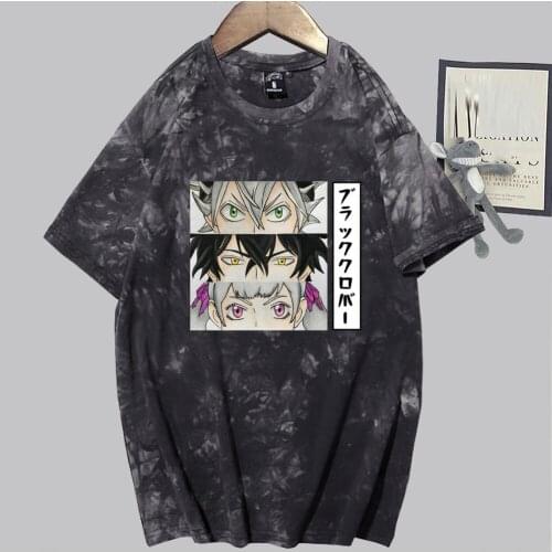 Vintage Anime Black Clover Cartoon T Shirt Streetwear Print Summer Casual Tops