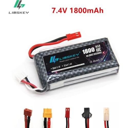 High Speed 7.4v 1800mAh Lipo battery for RC helicopter parts 2s lithium battery 7.4v 35C RC aircraft cars Drones battery T /XT60