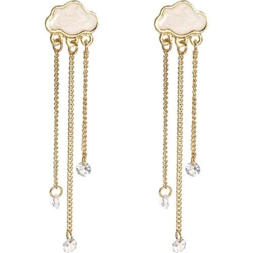 10 pair / lot wholesale fashion jewelry accessories cute korean chain tassel cloud earrings