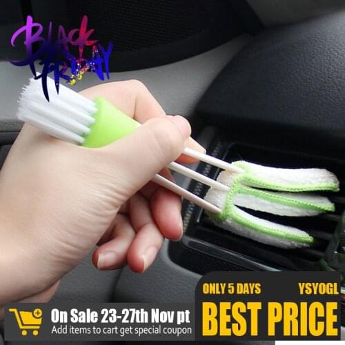 2 In 1 Car Air-Conditioner Outlet Cleaning Tool Multi-purpose Dust Brush Car Accessories Interior Multi-purpose Brush Clean Tool
