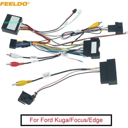 FEELDO Car 16Pin Android Stereo Power Wiring Harness With Canbus For Ford Kuga(18-19)/Focus(12-18)/Edge(15-18)/Explorer(18+)