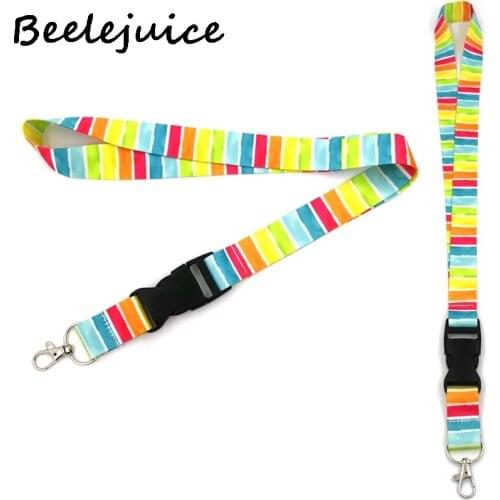 24pcs Colorful Rainbow Homosexuality Neck Strap Lanyards ID badge card holder keychain Mobile Phone Gift Ribbon webbing necklace