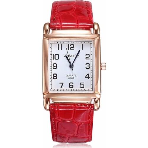 Fashion Red Leather Women Watches Casual Woman Watch Reloj Mujer Dress Ladies Watch Luxury Stylish Women Clock 2019 Montre Femme