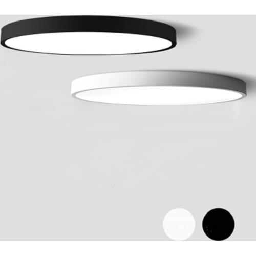 Black White Modern Led Chandelier Acrylic Round Chandeliers Ceiling For Living Room Bed Room Kitchen Ultra Thin Lighting Fixture