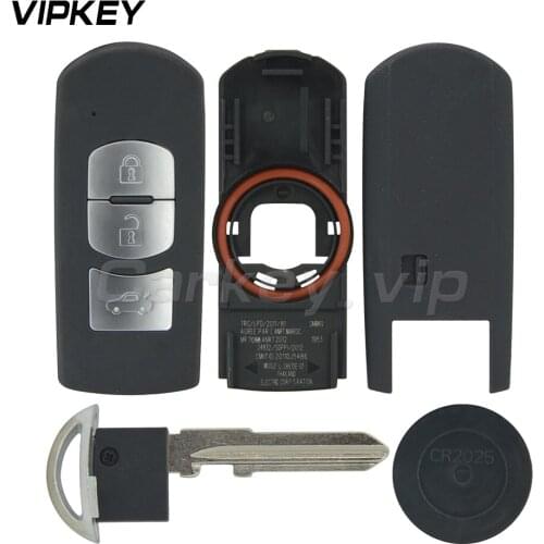 Remotekey New Style for Mazda 3 6 CX-3 CX-5 Replacement 3 Button Smart Remote Car Key Shell Case Fob with Uncut Blade