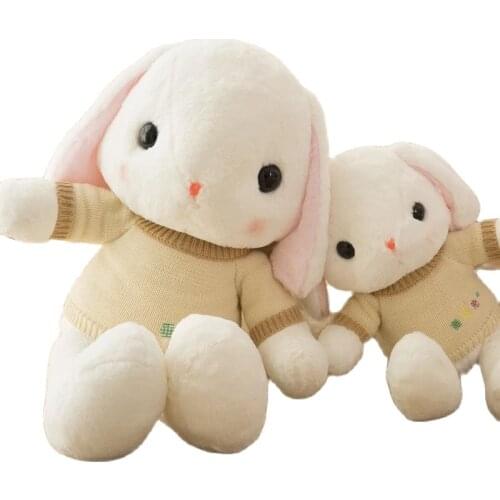 Long Ear Lop Sweater Bunny Baby Toys Stuffed Animal Pillow Cute soft Sleeping Holding Rabbit Doll Gift Toys for Children