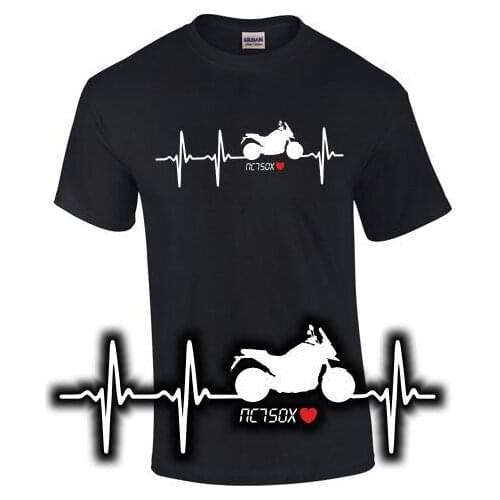 T-Shirt Nc750X Tuning Herzschlag Puls Motorrad Dct Adventure Motorcycle 2020 Summer Brand Clothing 100% Cartoon Men Tee Shirt