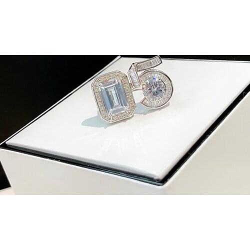 Hot Brand Pure 925 Sterling Silver Luxury Jewelry For Women Five layers CZ Diamond Rings Wedding Jewelry Engagement Branch Ring