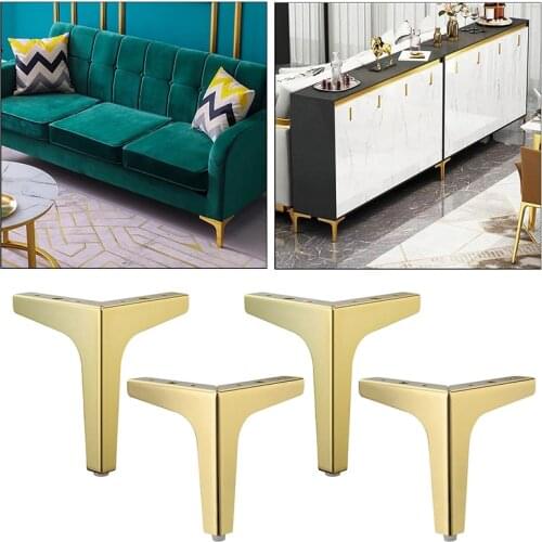 4pc Black Gold Coffee Table Legs Furniture Sofa Bed Chair Support Legs Iron Desk Cabinet Table Sofa Feet Hardware Furniture Foot