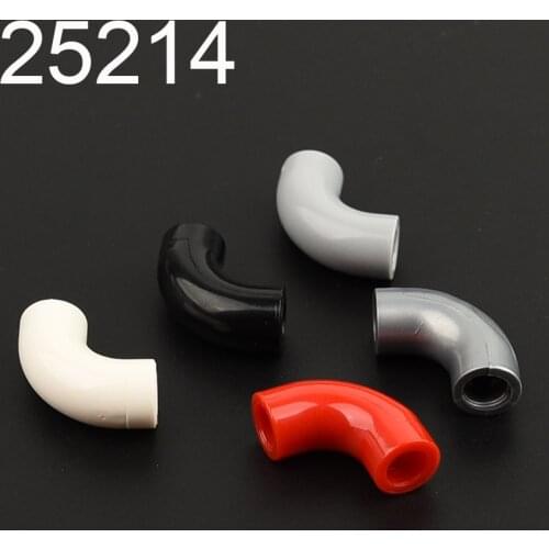 10pcs 25214 Brick Round 1x1 diameter Tube with 90 Degree Elbow Connector (2x2x1) and Axle Holes MOC Brick DIY Toys