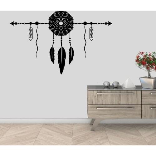 Dream Catcher With Arrow And Feather Wall Decal Dreamcatcher Sticker Home And Hotel Room Decoration Removable A002034