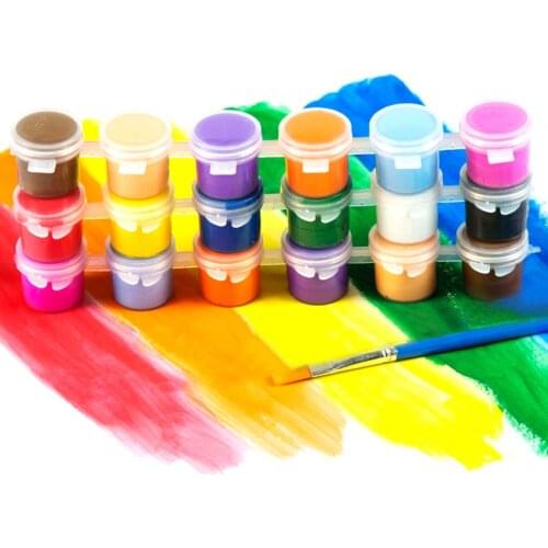 3ml/5ml 6/8 colors kids drawing DIY acrylic paint waterbrush pigment set, for clothing textile fabric, paper, bamboo, leather