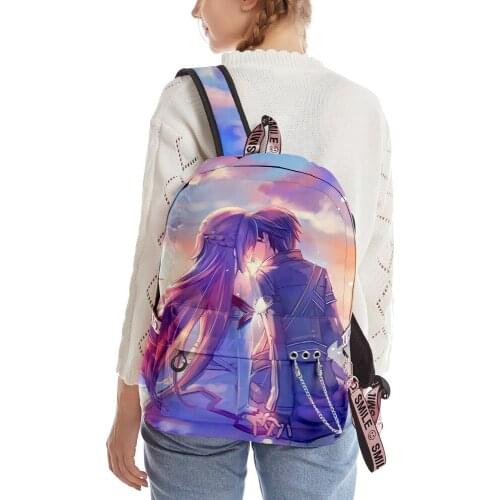 2020 New 3D Print Sword Art Online backpack Schoolbag Men/Women Shoulder Travel Bag Fashion Harajuku Teenage bag