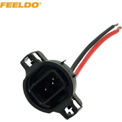 FEELDO 1PC H16/5202/2504/PSX24W Bulbs Male Connector For Fog Lights Wiring Pigtail Harness