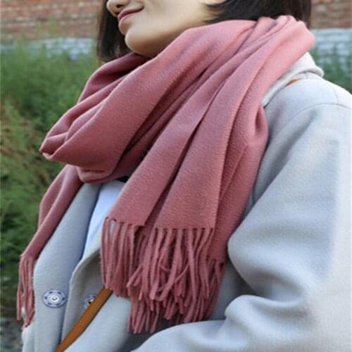 100%goat cashmere solid women fashion water ripple grain woven thick scarfs shawl pashmina white 7color 70x200cm