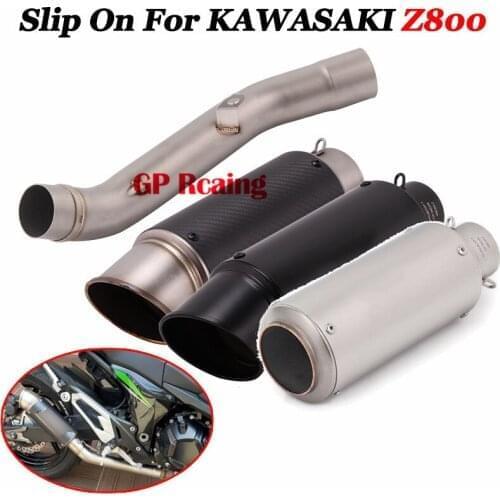 Slip on For Kawasaki Z800 2013-2016 Motorcycle Exhaust System Full Pipe Muffler Silencer Tip Pipe Modified Link Connect Pipe