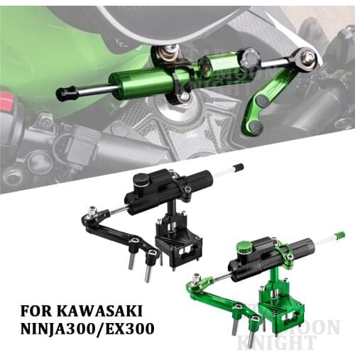 Ninja 300 EX 300 CNC Adjust Steering Damper Stabillizer Bracket Kit Set Mount For Kawasaki EX300 NINJA300 2013-2017 2016 2015