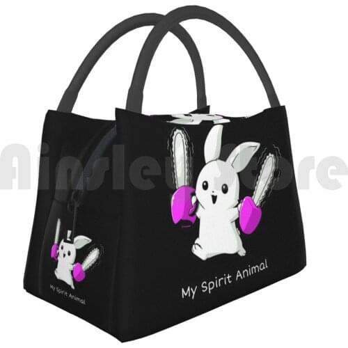Cooler Lunch Bag Picnic Bag My Bunny Is Cute But Psycho Rabbit Pets Occult Halloween Scary Pumpkin Monster