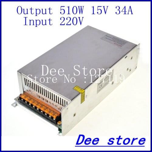 Led driver 500W 15V 34A Single Output ac 220v to dc 15v Switching power supply unit for LED Strip light