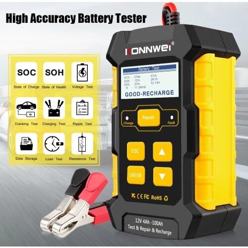 Universal 12V Car Battery Tester Automatic Pulse Charger 5A Car Battery Chargers Wet Dry AGM GEL Lead Acid Car Repair Tool