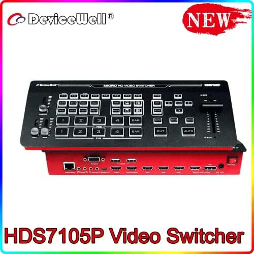 DeviceWell HDS7105P Video Switcher 5-CH Video Switcher 4*HDMI-compatible 1*DP SWITCHER for Video Stream NEW Arrivel HDS7105P