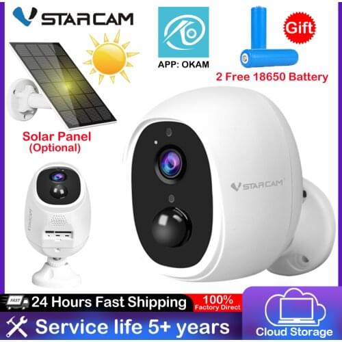 Vstarcam New Arrival Mini Battery Cameca 1080 HD Waterproof Smart Wifi Camera Outdoor With Solar Charging Panel Long Standby PIR
