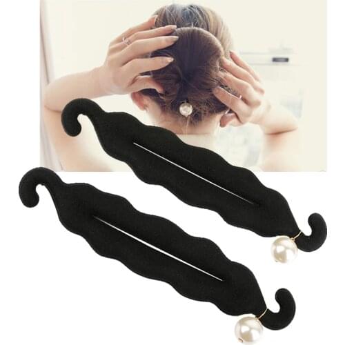 ABS Pearl Pendant Hairdisk Magic Hair Styling Twist Bun Hairpins Head Rubber Clip Hair Accessories For Women Hair Braiding Tool