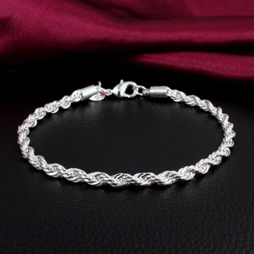 Hot High Quality Classic Silver color Twisted Woman Bracelets Jewelry Accessories