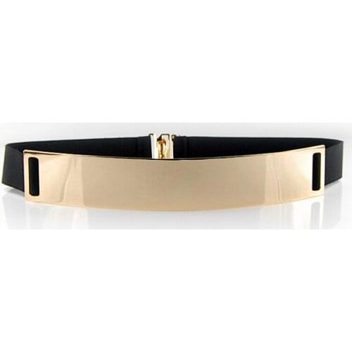 Women Punk Full Metal Mirror skinny Waist Belt 2019 Metallic Gold Plate 3cm Wide Chains Lady ceinture sashes for dresses RT11