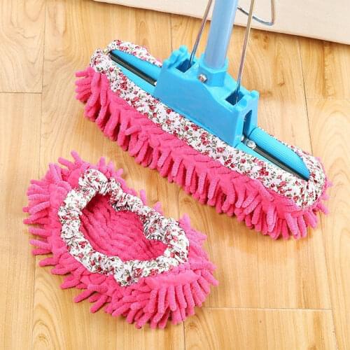 1/2/4PCS Shoes Cover Mop Home Floor Cleaning Slipper Chenille Micro Fiber Shoes Covers Drag Mop Micro Velvet Shoes Clean Cloth