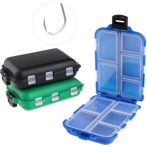 10 Compartments Mini Fishing Tackle Box Fish Lures Hooks Baits Plastic Storage Holder Square Case Pesca Fishing Accessories #2