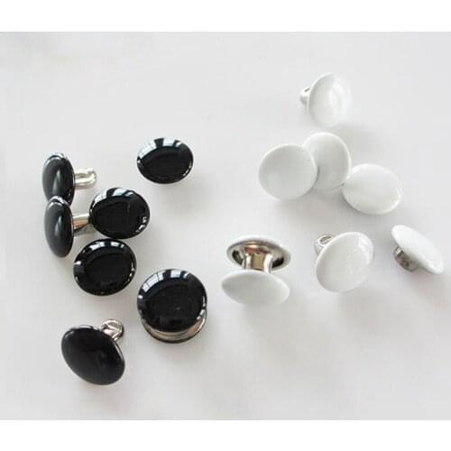 100 Set 8mm Black White Double Sided Rivets Leather Craft Leather Belt Wallet Bag Shoe Decorative DIY Nail Head Spike Stud